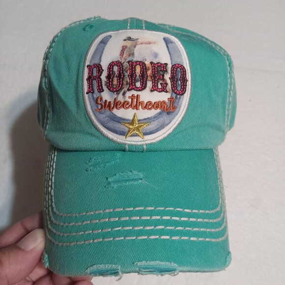 KBETHOS Vintage Women's Rodeo Sweetheart Distressed Western Hat/Cap OSFM - Picture 1 of 7